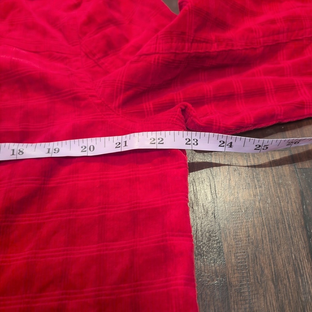 Vintage CJ Banks Red Check Plaid Button Up Corduroy Shacket Women 1X Jacket - Picture 5 of 6